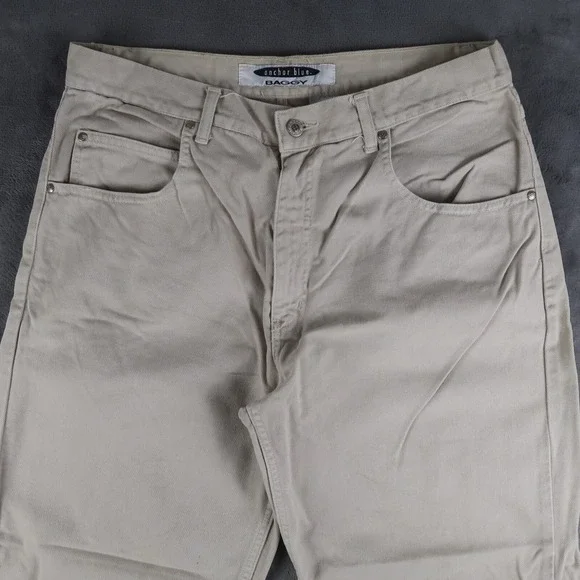 Vintage 90s Anchor Blue Mens Size 38x30 Baggy Jeans Denim Beige Skate Grunge - Picture 3 of 16
